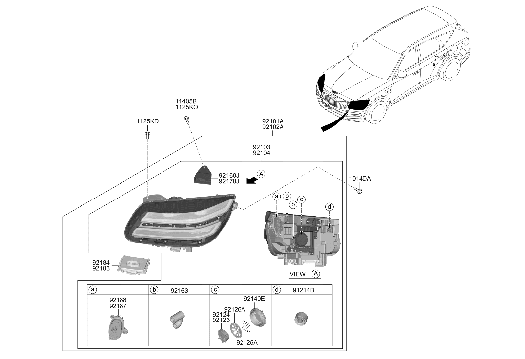92183-T6000 Hyundai ILCU-H/LAMP,LH