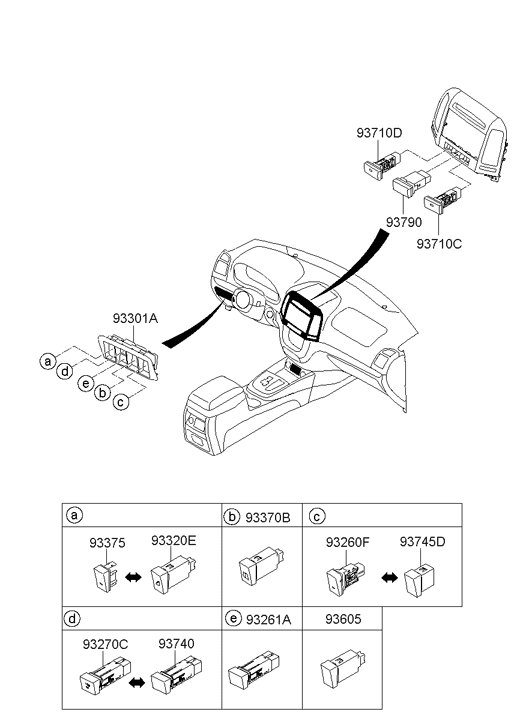 93240-0W602-HZ Hyundai Switch Assembly-Tod