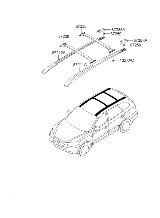 Hyundai 87270-0W100-3D Roof Rack Assembly Left Hand 87270-0W100-3D Hyundai Roof Rack Assembly Left Hand