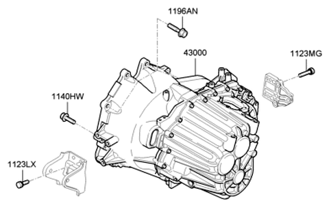 2006 Hyundai Santa Fe Manual Transmission Assembly Diagram for 43000-24350