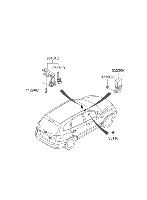 2006 Hyundai Santa Fe Relay Assembly-ICM Diagram for 95230-0W300