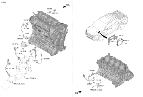 2022 Hyundai Santa Cruz Electronic Control Unit Diagram for 39110-2S348
