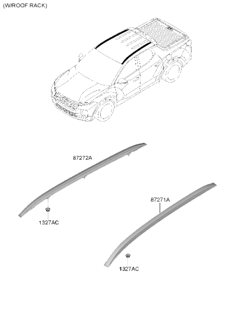2024 Hyundai Santa Cruz Roof Garnish & Rear Spoiler Diagram 2