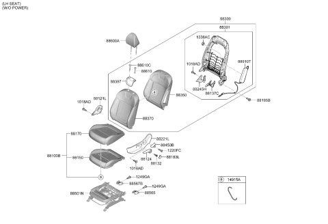 2024 Hyundai Santa Cruz Front Seat Diagram 2