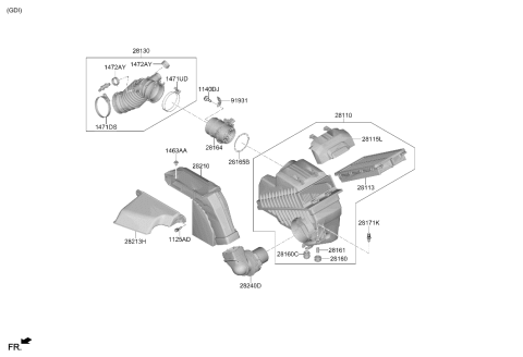 2024 Hyundai Santa Cruz Air Cleaner Diagram 2