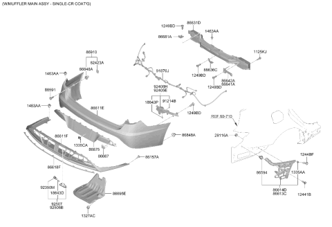 2023 Hyundai Sonata Rear Bumper Diagram 2