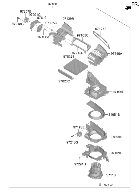 2023 Hyundai Sonata Heater System-Heater & Blower Diagram 2