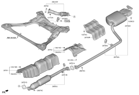 2023 Hyundai Sonata Muffler & Exhaust Pipe Diagram 3