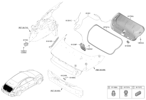 2024 Hyundai Ioniq 6 CABLE ASSY-T/LID RELEASE Diagram for 81280-KL100