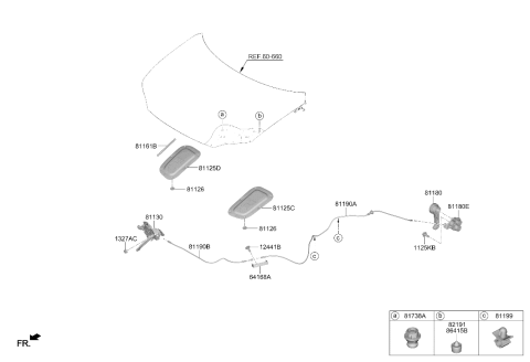 2025 Hyundai Ioniq 6 Hood Lifter Diagram for 81161-KL000