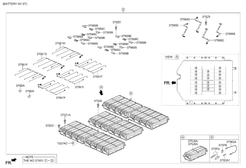 2025 Hyundai Ioniq 6 Bus Bar Battery Module Diagram for 37569-GI010