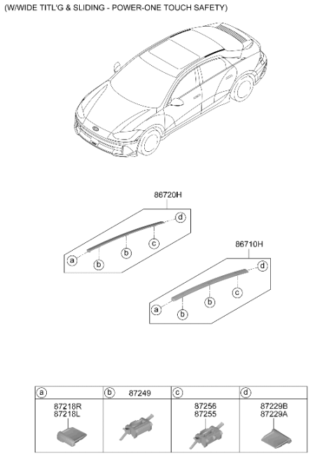 2024 Hyundai Ioniq 6 Roof Garnish & Rear Spoiler Diagram 2
