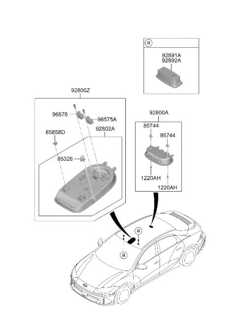 2023 Hyundai Ioniq 6 BODY ASSY-ROOM LAMP Diagram for 92803-GI070-YFE