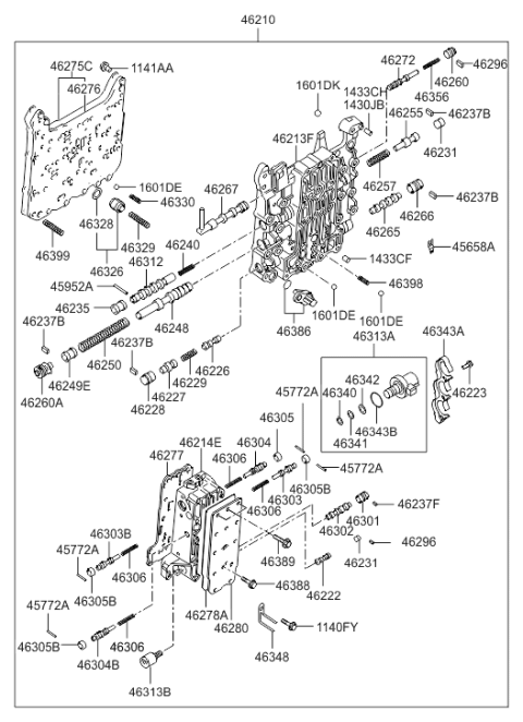 2007 Hyundai Entourage Body-Valve Inside Diagram for 46213-3A001