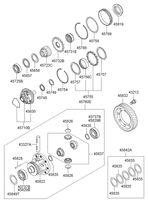 2006 Hyundai Entourage Produced After OCT.30.2006 Transaxle Gear - Auto Diagram 2