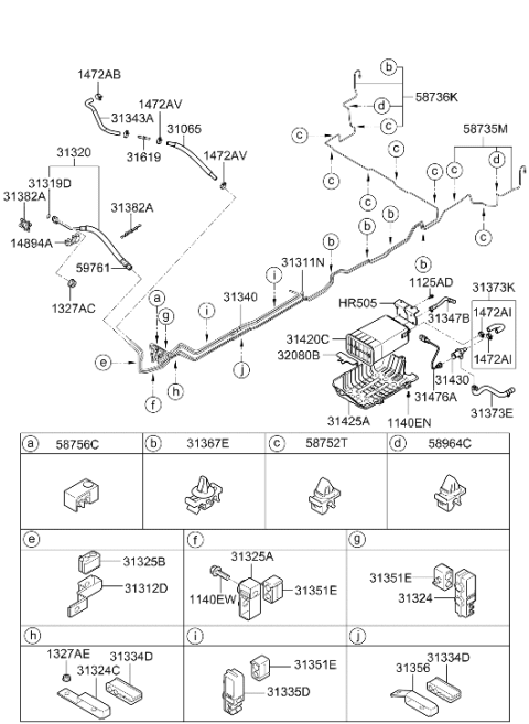 2006 Hyundai Entourage Produced After OCT.30.2006 Fuel System Diagram 2