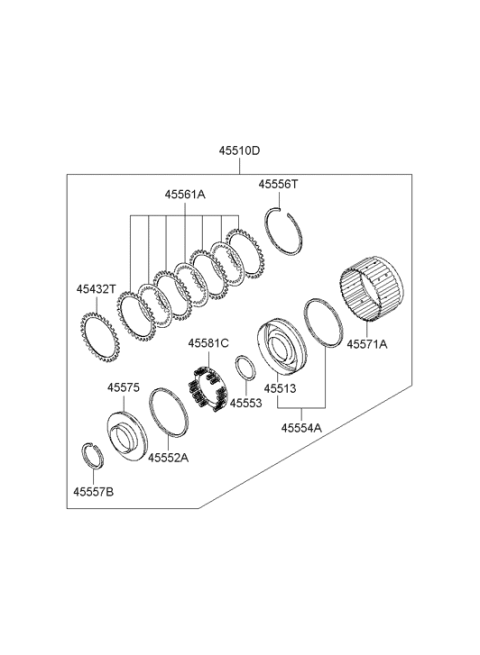 2006 Hyundai Entourage Produced After OCT.30.2006 Transaxle Clutch - Auto Diagram 2
