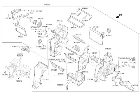 2014 Hyundai Tucson Core Assembly-Heater Diagram for 97138-2S100