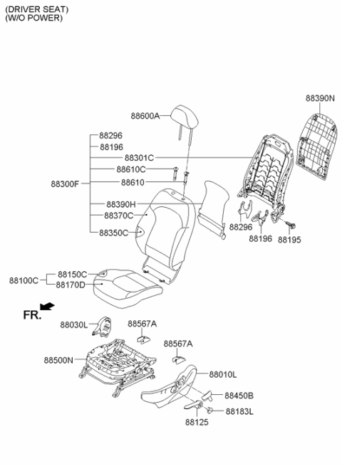 2015 Hyundai Tucson Gas Front Seat Diagram 2