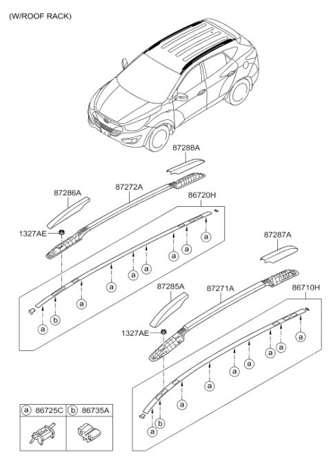 2015 Hyundai Tucson Gas Roof Garnish & Rear Spoiler Diagram 2