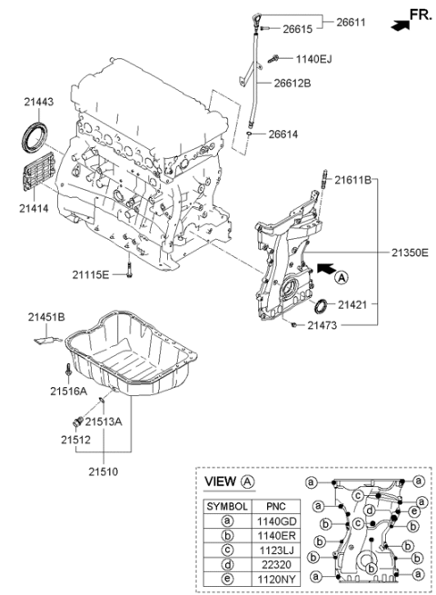 2015 Hyundai Tucson Bolt Cylinder Head Diagram for 21481-2G000