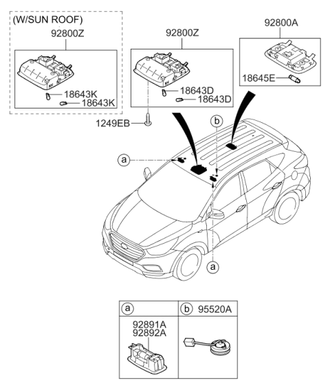 2015 Hyundai Tucson Hands Free Microphone Diagram for 96575-2S600-OM