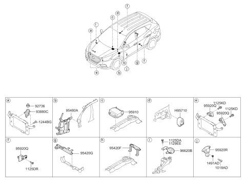 2014 Hyundai Tucson Hood Switch Assembly Diagram for 93880-2S000