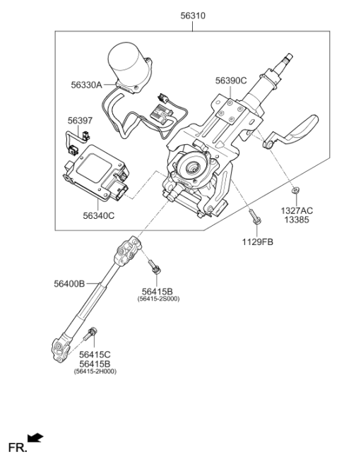2015 Hyundai Tucson Steering Joint Assembly Diagram for 56400-2S202
