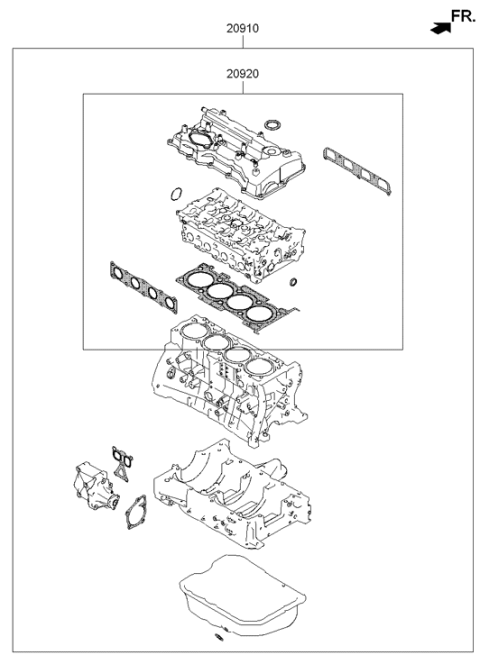 2014 Hyundai Tucson Engine Gasket Kit Diagram 2