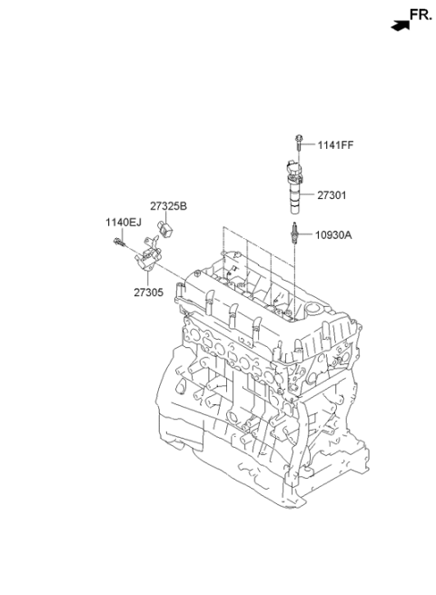 2015 Hyundai Tucson Ignition Coil Assembly Diagram for 27300-2E000