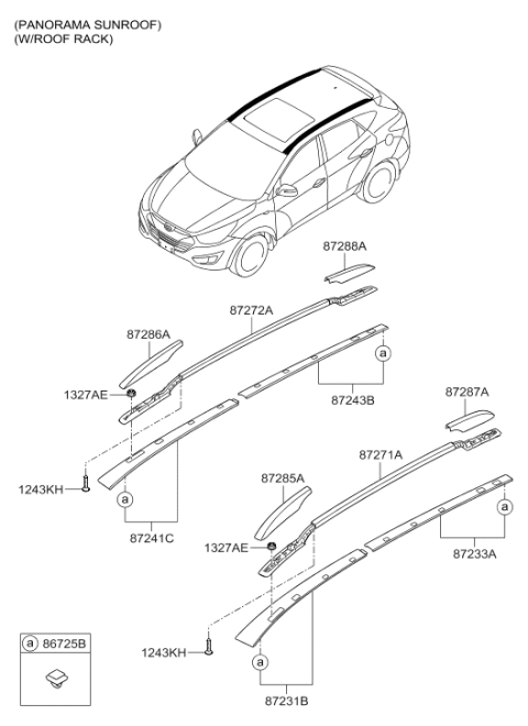 2015 Hyundai Tucson Gas Roof Garnish & Rear Spoiler Diagram 3