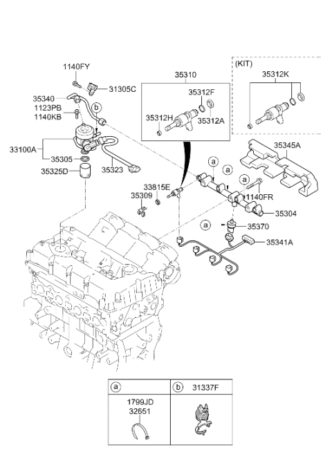 2014 Hyundai Tucson Throttle Body & Injector Diagram 2
