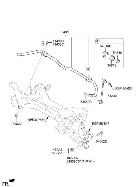 2014 Hyundai Tucson Bracket-Stabilizer Diagram for 54814-2S000