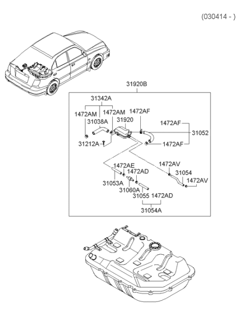 2006 Hyundai Accent Old Body Style Fuel Tank Diagram 5