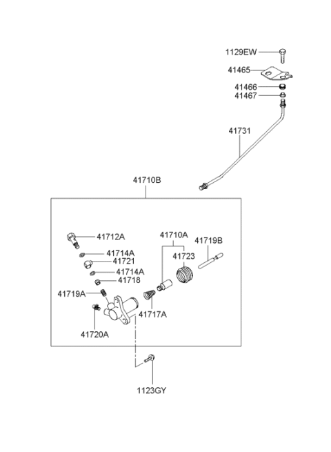 2000 Hyundai Accent Cylinder Assembly-Clutch Release Diagram for 41710-22660