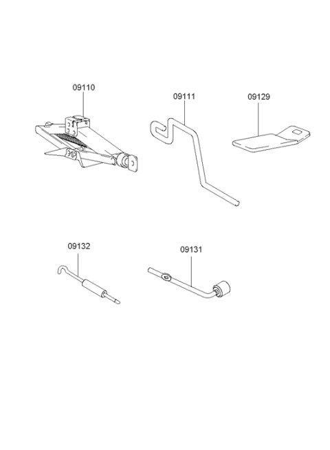 2006 Hyundai Accent Wrench-Wheel Nut Diagram for 09131-29000
