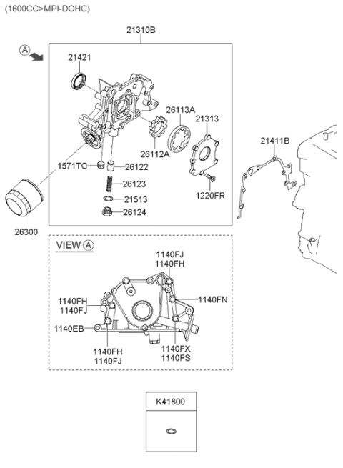 2006 Hyundai Accent Old Body Style Front Case Diagram 2