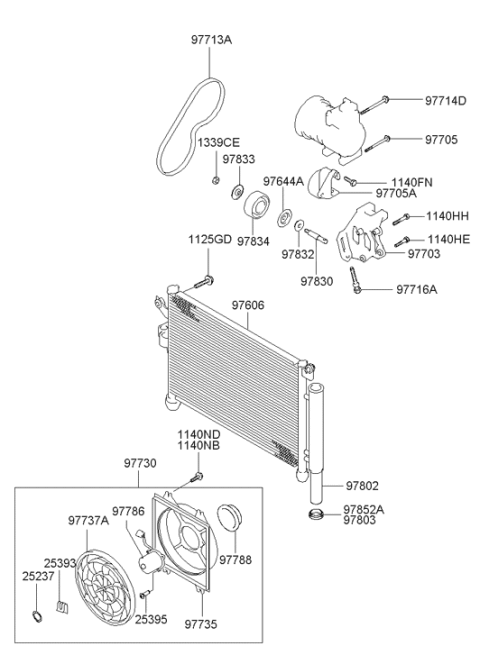 2002 Hyundai Accent Bolt Diagram for 25395-02000