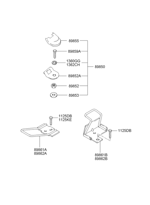 2001 Hyundai Accent Cover-Child Rest Hook Holder Diagram for 89855-23000