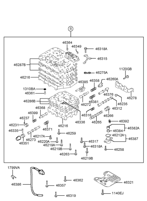 2006 Hyundai Accent Old Body Style Transmission Valve Body Diagram 2