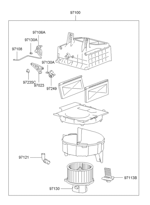 2003 Hyundai Accent Resistor Diagram for 97035-1C010