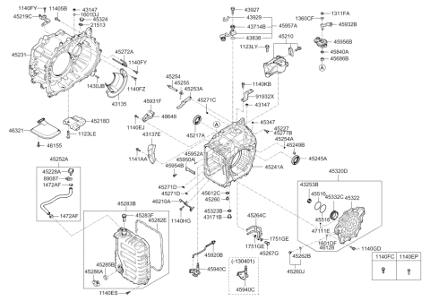 2013 Hyundai Elantra GT Auto Transmission Case Diagram 2