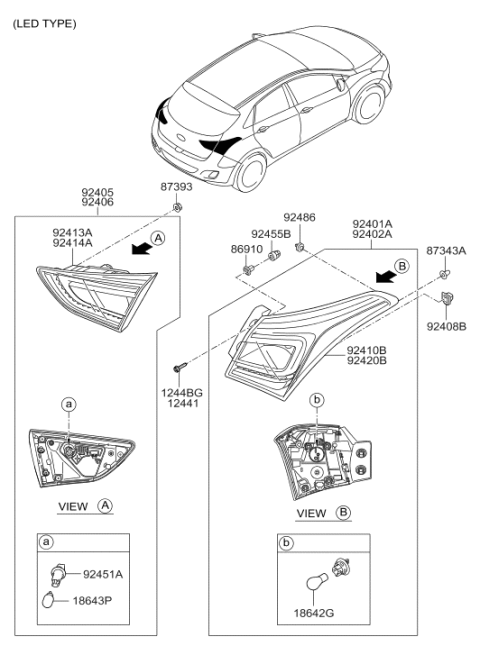 2013 Hyundai Elantra GT Rear Combination Lamp Diagram 2