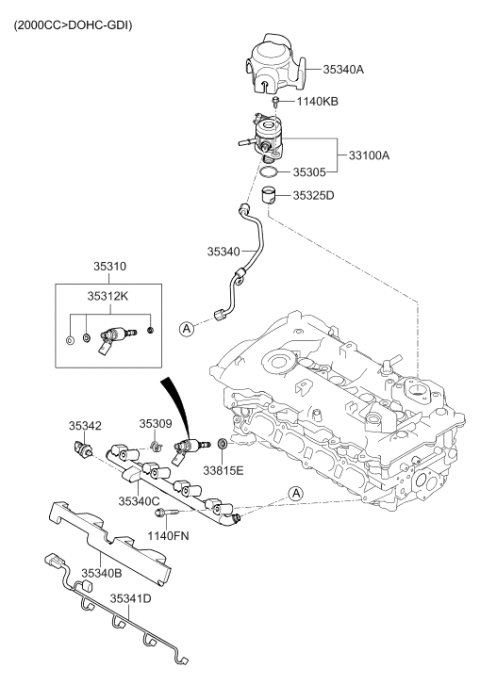 2014 Hyundai Elantra GT Throttle Body & Injector Diagram 3