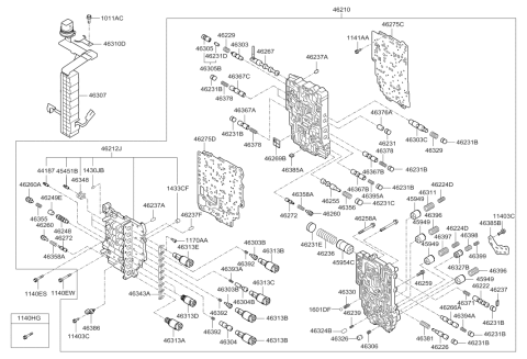 2013 Hyundai Elantra GT Transmission Valve Body Diagram 2