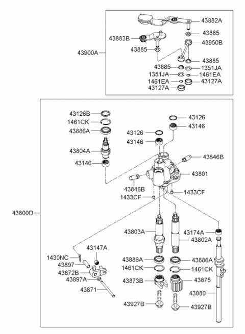 2005 Hyundai Sonata New Body Style (Korean) Gear Shift Control (MTM) Diagram 2