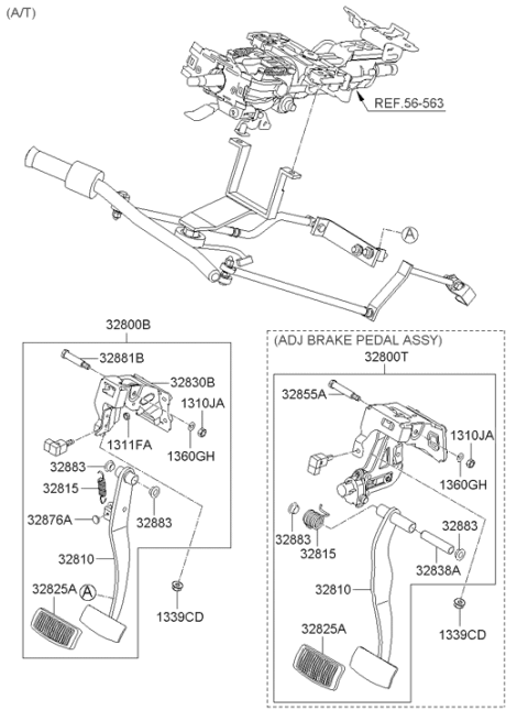 2005 Hyundai Sonata New Body Style (Korean) Clutch & Brake Pedal Diagram 2