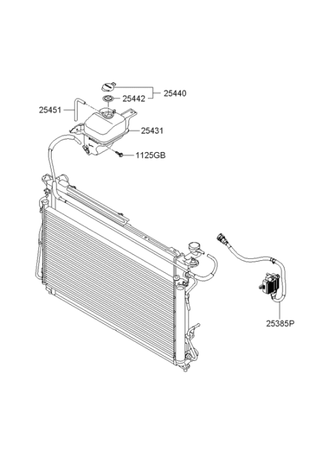 2005 Hyundai Sonata New Body Style (Korean) Radiator Hose & Reservoir Tank Diagram 2