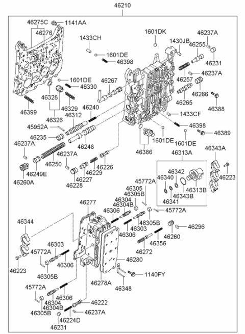 2005 Hyundai Sonata New Body Style (Korean) Transmission Valve Body Diagram 2