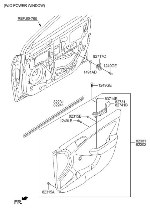 2016 Hyundai Accent Front Door Trim Diagram 2